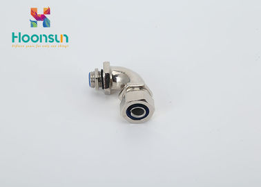 Las colocaciones flexibles del conducto de 90 grados codean la glándula de cable de cobre amarillo métrica metal/IP66